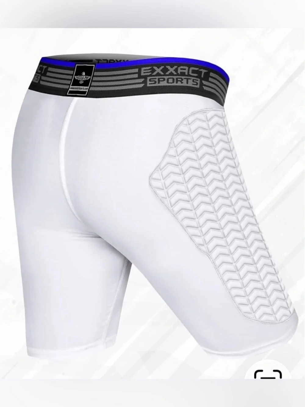 Exxact Sports Baseball Sliding Padded Compression Shorts – White – Youth XL